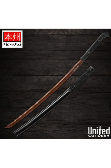 Honshu Boshin Damasko juoda katana su makštimis