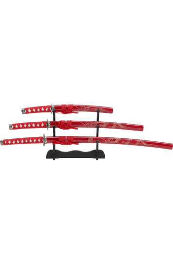 Samurajų kardų rinkinys „Raudonasis drakonas“ 4 dalys