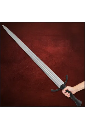 Honshu vienarankis platusis kalavijas, pagamintas iš Damasko plieno