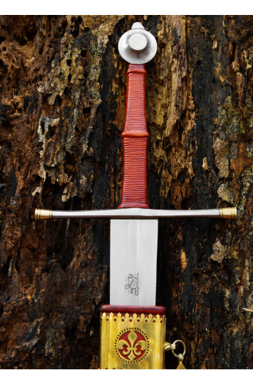 Viduramžių vokiečių ilgasis kalavijas „Passau Wolf“ su makštimis, XIV a.