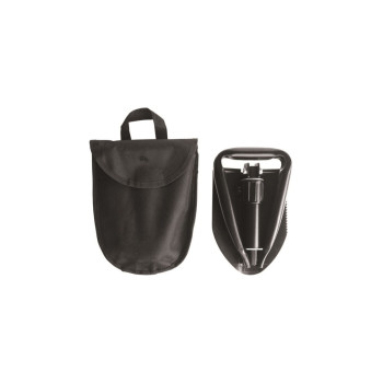 Mažas trim dalim sulankstomas kastuvas su maišeliu