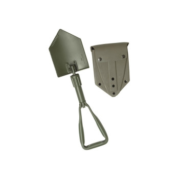 Vokiškas, Trim dalim sulankstomas kastuvas su maišeliu