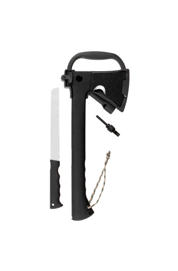 Kirvis, „Survival“, nailono rankena, juodas su dėklu