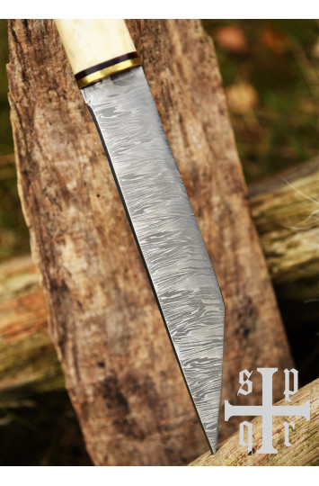 Vikingų peilis, su Damasko plieno geležte