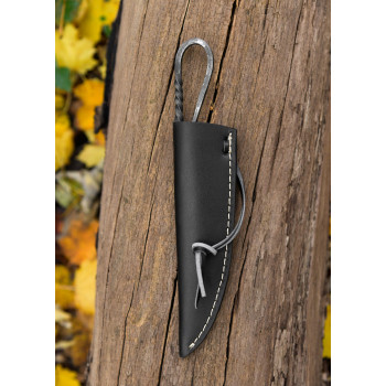 Rankomis kaltas viduramžių peilis su dėklu