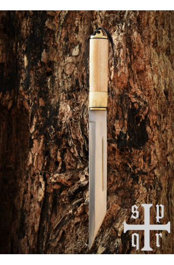 „Scramasax“, „Seax“ su anglinio plieno ašmenimis, medinė/kaulinė rankena