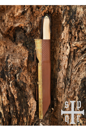 „Scramasax“, „Seax“ su anglinio plieno ašmenimis, medinė/kaulinė rankena