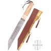 Scramasax, Seax su Damasko plieno ašmenimis, medinė/kaulinė rankena