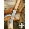 Mažas vikingų peilis, Damasko plieno geležtė, medžio/kaulo rankena su Torslundos motyvu