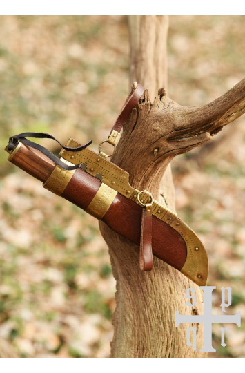 Vikingų peilis, Damasko plieno geležtė ir medinė rankena