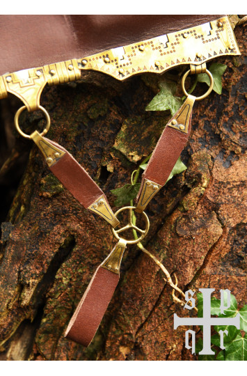 Vikingų peilis, Damasko plienas, medinė/kaulinė rankena su Knot raštu