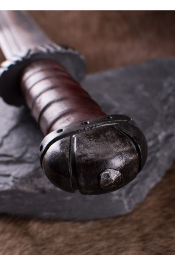 Vikingų ilgasis Saksas su odine rankena