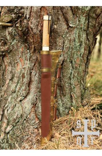 Vikingų ilgasis Saksas su medžio/kaulo rankena