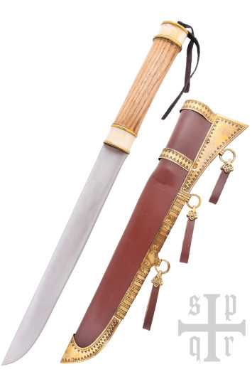 Vikingų ilgasis Saksas su medžio/kaulo rankena