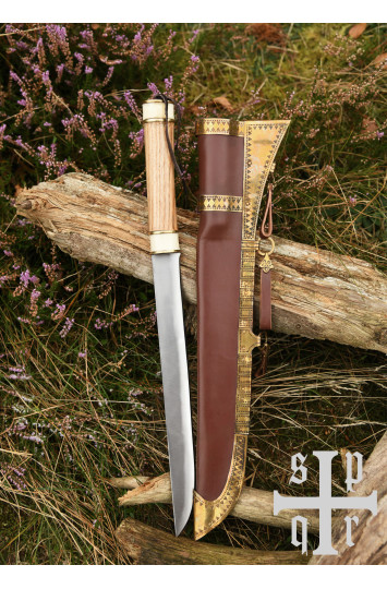 Vikingų ilgasis Saksas su medžio/kaulo rankena