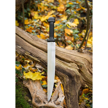 Vikingų ilgasis Saksas su viela apvyniota rankena