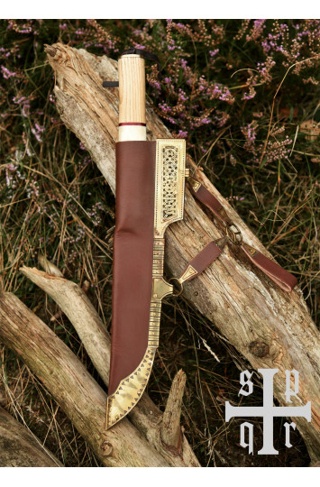 Vikingų peilis, su Damasko plieno geležte