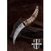 Vikingų sulankstomas peilis su Damasko plieno ašmenimis, kaulo rankena