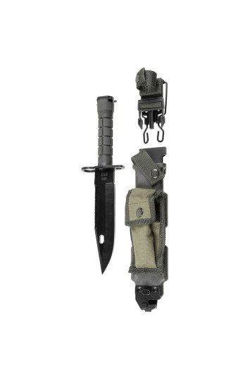 Peilis M9, žalias, plastikinė rankena, dėklas