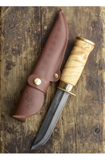 Medžioklinis peilis Karhuleuku, sormisuojalla, Wood Jewel