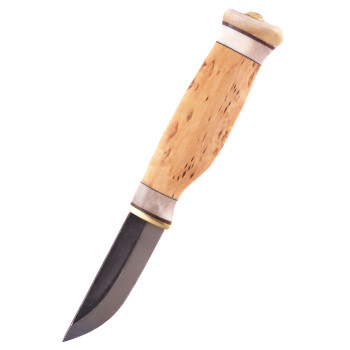 Mažas medžioklinis peilis su garbanoto beržo makštimi, Wood-Jewel