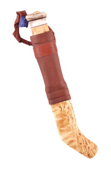 Mažas medžioklinis peilis su garbanoto beržo makštimi, Wood-Jewel