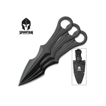 Mėtomų peilių komplektas Spartan su nailono makštimi