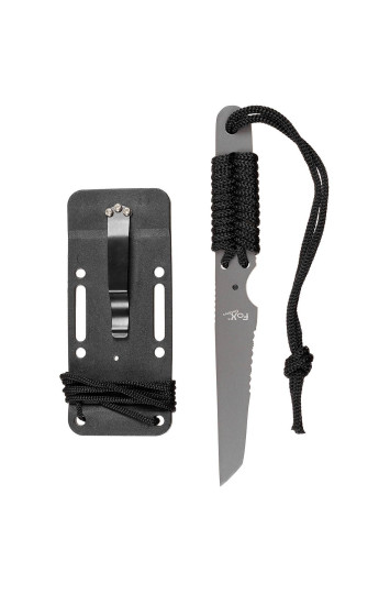 Peilis Fox "Action I" juodas, apvyniota rankena, makštis