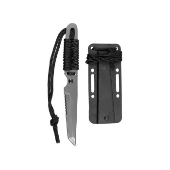 Peilis Fox "Action I" juodas, apvyniota rankena, makštis