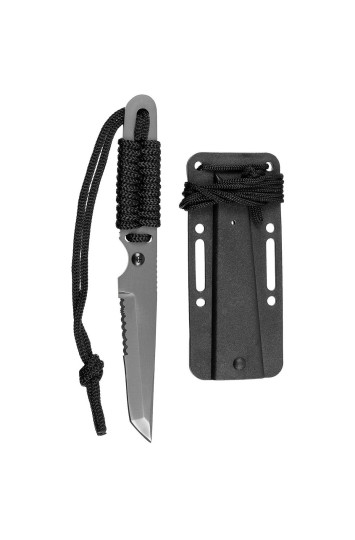 Peilis Fox "Action I" juodas, apvyniota rankena, makštis