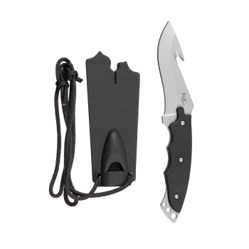 Peilis Fox su lenkta geležte ir švilpuku 