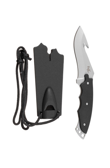 Peilis Fox su lenkta geležte ir švilpuku 