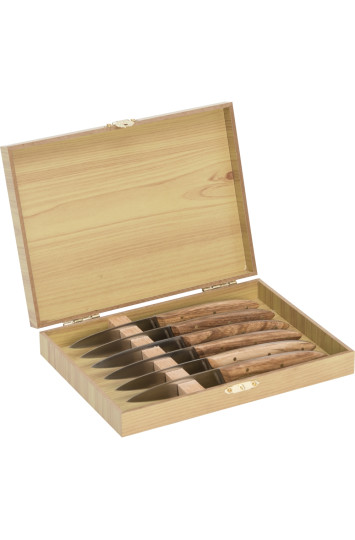 Peilių rinkinys (6 dalys) iš zebrano medienos