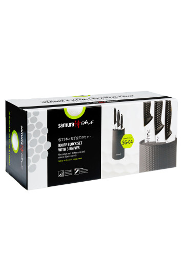 Samura GOLF Peilių blokų rinkinys su 3 virtuviniais peiliais