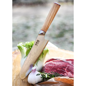 Virtuvinis peilis Santoku Damasko plieno