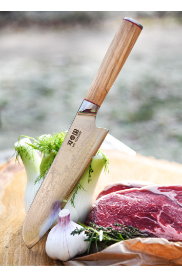 Virtuvinis peilis Santoku Damasko plieno