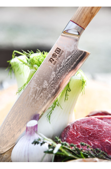 Virtuvinis peilis Santoku Damasko plieno