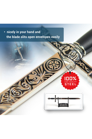 „Excalibur“ laiškų atidarytuvas su stovu