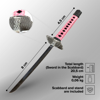 Katana su makštimi ir stovu – laiškų atidarytuvo versija