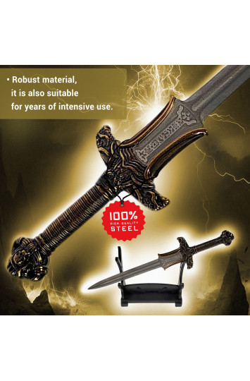 Konano miniatiūrinis Atlantidos kardo laiškų atidarytuvas su stovu