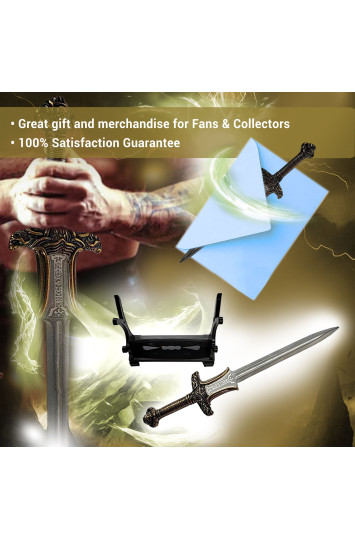 Konano miniatiūrinis Atlantidos kardo laiškų atidarytuvas su stovu